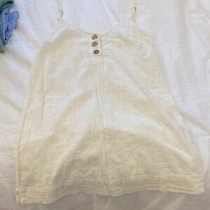 Rip Curl Cream Dress with Button Detail